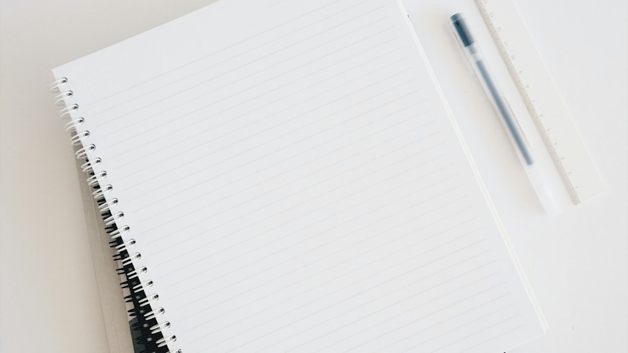 An open notebook and pen ready for study