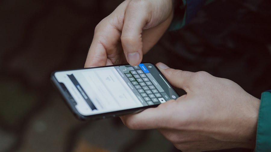 Hands using a phone to communicate