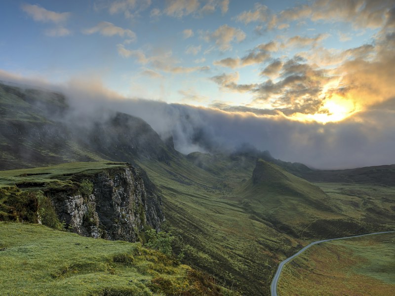 A green mountain valley